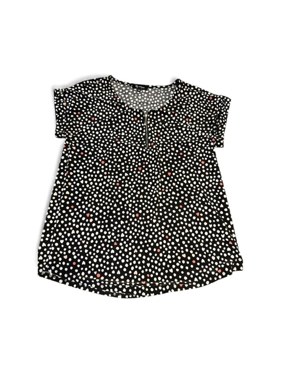 Lily Morgan Black & White Polka Dot Top Zip Front Women’s M - Picture 6 of 6